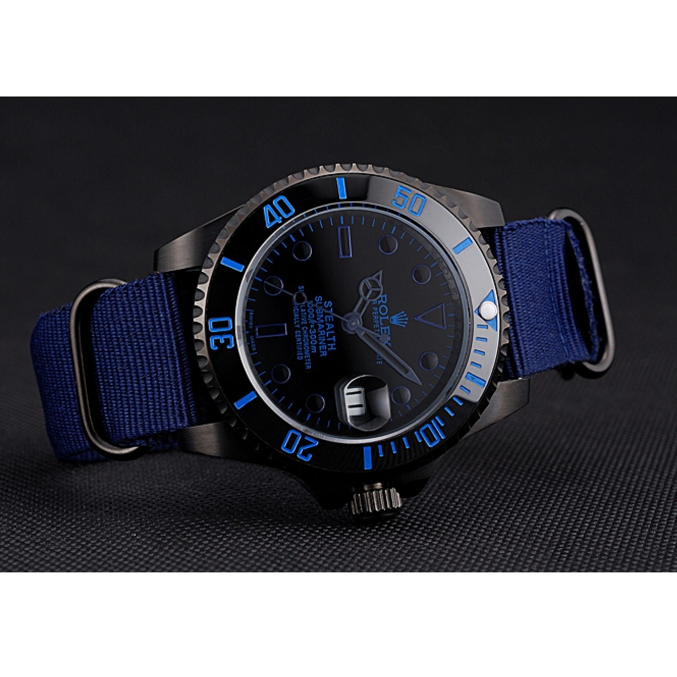 MiroTime 1027 Rolex Stealth Submariner Blue Nylon Strap 622008